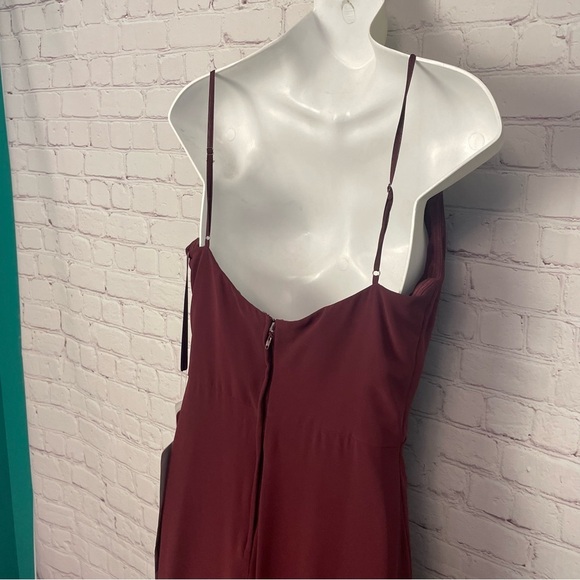 Mori Lee Maroon Maxi Gown with Spaghetti Straps Size 8 NEW prom wedding event - Picture 8 of 12